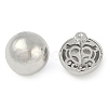 Rack Plating Half Round Brass Stud Earrings for Women EJEW-Z059-02P-2