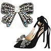 WADORN 2Pcs Bowknot Polyester Rhinestone Shoe Decorations AJEW-WR0002-37-1