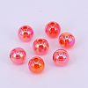 Electroplate Crackle Acrylic Beads CCG-WH0001-8mm-07-1