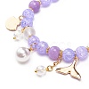 Synthetic Crackle Quartz & Natural Yellow Jade Beaded Stretch Bracelet BJEW-JB08527-6