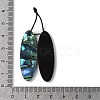 2Pcs Natural Abalone Shell/Paua Shell Pendants SHEL-A005-01G-3