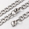 304 Stainless Steel Curb Chain Necklaces and Bracelets Sets SJEW-L379-09P-2