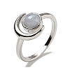 Natural Gemstone Adjustable Rings RJEW-K269-09P-3