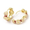 Real 18K Gold Plated Brass Flower Hoop Earrings EJEW-L268-023G-03-2