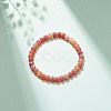 Natural Weathered Agate(Dyed) Round Beaded Stretch Bracelet BJEW-JB08363-07-2