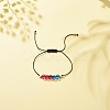 Acrylic & Brass Braided Bead Bracelet BJEW-JB08547-2