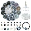 DIY Beaded Stretch Bracelet with Alloy Moon Charms Making Kits DIY-YW0008-87-1