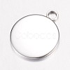 304 Stainless Steel Pendant Cabochon Settings STAS-G071-46P-3