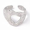 Non-Tarnish 304 Stainless Steel Wide Hollow Open Cuff Ring for Women RJEW-G275-04P-2