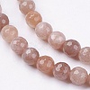 Natural Sunstone Beads Strands G-J157-6mm-08-3