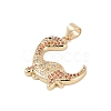 Brass Micro Pave Cubic Zirconia Pendants KK-E111-45B-G-2