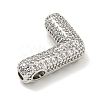 Platinum Plated Brass Micro Pave Cubic Zirconia Pendants KK-L073-001P-L-2