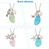 ANATTASOUL 4Pcs 4 Style Twist Teardrop Glass & Alloy Ocean Theme Pendant Necklaces Set NJEW-AN0001-57-3