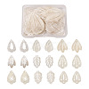 KISSITTY 18Pcs 9 Shapes Natural Capiz Shell Pendants SHEL-KS0001-01-1