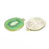 Light Gold Alloy Enamel Pendants X-ENAM-S126-124-3