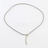 2mm Faux Suede Cord Necklace Making with Iron Chains & Lobster Claw Clasps NCOR-R029-08-2