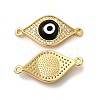 Rack Plating Real 18K Gold Plated Brass Micro Pave Clear Cubic Zirconia Connector Charms ZIRC-L102-02G-01-2