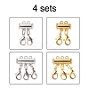 4 Sets 4 Style Alloy Magnetic Slide Lock Clasps FIND-YW0001-42-2