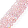 5 Strands 5 Size Transparent Electroplate Glass Beads Strands GLAA-TA0001-96B-9