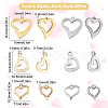 SUNNYCLUE 120Pcs 6 Style Stainless Steel Open Heart Charms STAS-SC0003-97-2