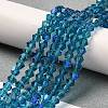 Transparent Electroplate Glass Beads Strands GLAA-F029-4mm-D01-4