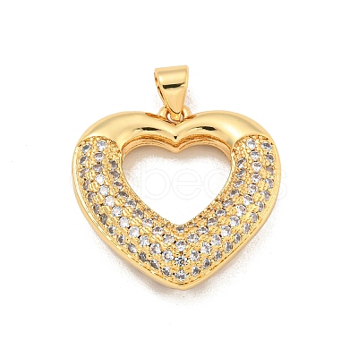 Brass Pave Clear Cubic Zirconia Pendants KK-U009-13G-01-1