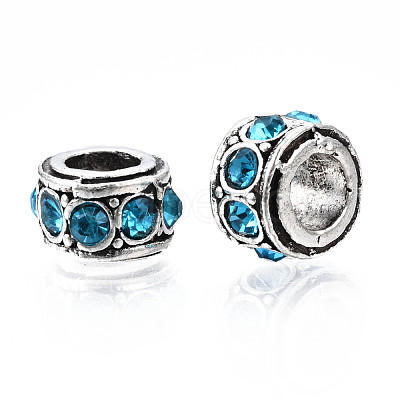 Alloy Rhinestone European Beads MPDL-Q212-001C-RS-1