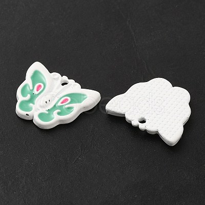 Spray Painted Alloy Enamel Pendants PALLOY-P303-13B-1