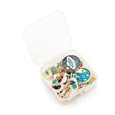 20Pcs 5 Style Universe Theme Alloy Enamel Pendants ENAM-LS0001-31-1