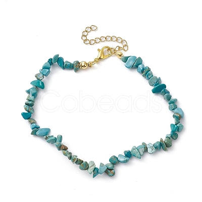 Natural Howlite Anklets AJEW-AN00592-04-1