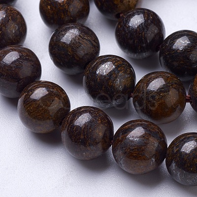 Natural Bronzite Beads Strands G-D855-12-8mm-1