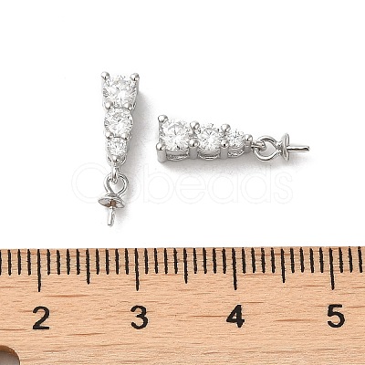 Rhodium Plated 925 Sterling Silver Micro Pave Cubic Zirconia Cup Peg Bails FIND-Z008-13P-1