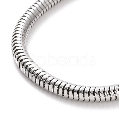 Non-Tarnish 304 Stainless Steel Round Snake Chains Bracelet for Men Women BJEW-P274-01B-1