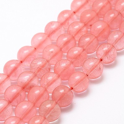 Cherry Quartz Glass Bead Strands X-G-P256-06-10mm-1