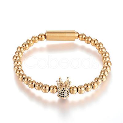 304 Stainless Steel Bracelets BJEW-H484-04G-1