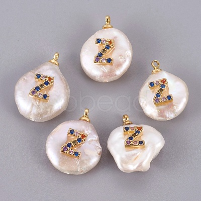 Natural Cultured Freshwater Pearl Pendants PEAR-F008-32G-Z-1