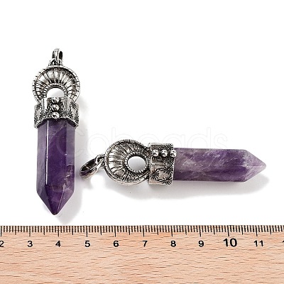 Natural Amethyst Pointed Big Pendants G-Q163-02AS-06-1