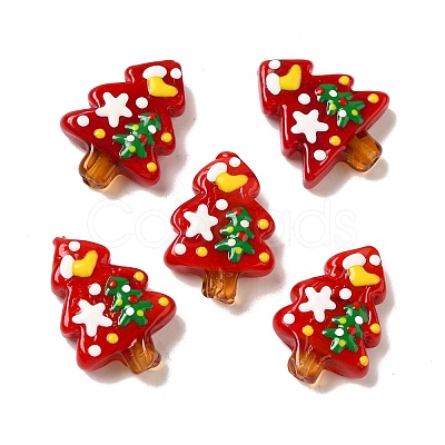 Christmas Theme Handmade Lampwork Beads LAMP-G162-06B-1