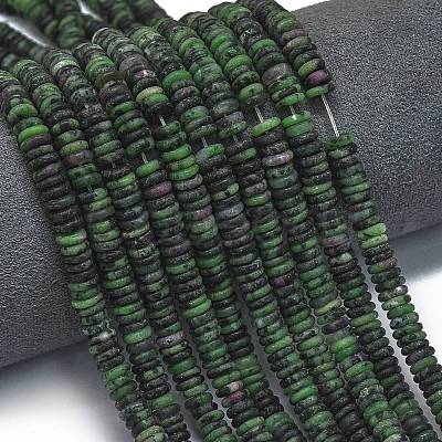 Frosted Natural Ruby in Zoisite Beads Strands G-K389-C20-01-1