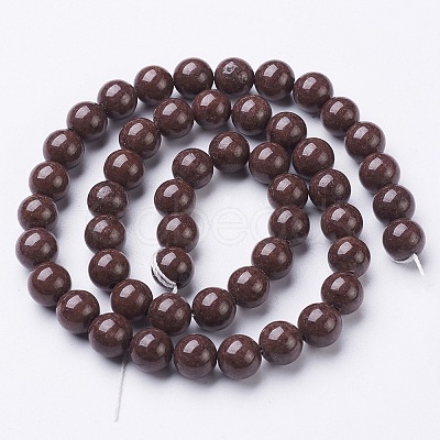 Natural Mashan Jade Round Beads Strands G-D263-8mm-XS14-1