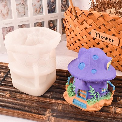 DIY 3D Fairytale Mushroom House Silicone Molds DIY-A035-04-1