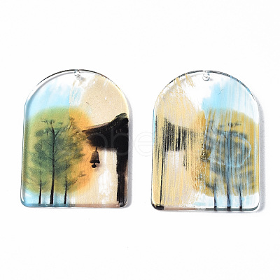 Transparent Printed Acrylic Pendants KY-S163-294-1