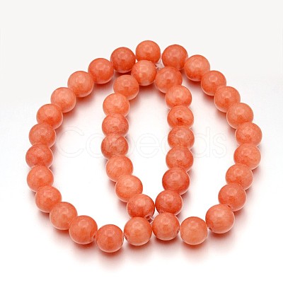 Natural Yellow Jade Beads Strands X-JBR8mm-34-1