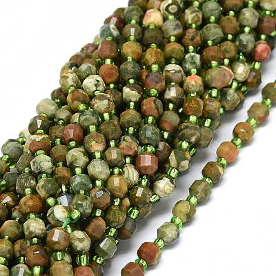 Natural Rhyolite Jasper Beads Strands G-O201B-08-1