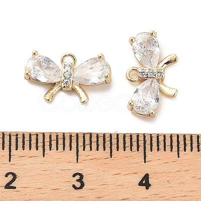 Brass Glass Charms KK-C054-21G-1