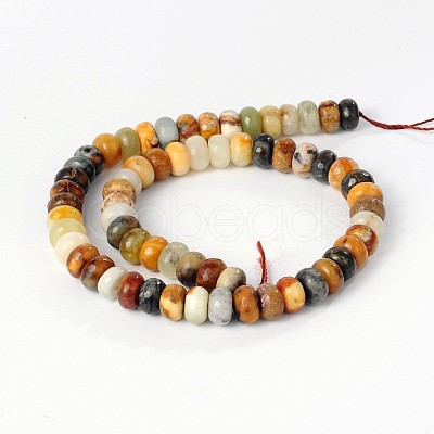 Natural Xiuyan Jade Strands G-O060-14-6x10mm-1