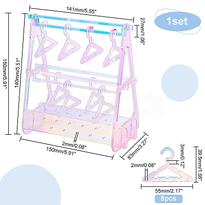 Transparent Acrylic Earring Display Stands EDIS-WH0024-07-1