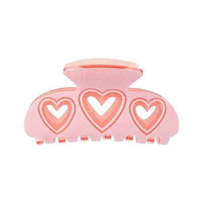 Hollow Heart PVC Claw Hair Clips PW-WG69939-01-1