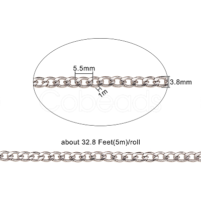 304 Stainless Steel Cuban Link Chains CHS-CJ0001-27P-1