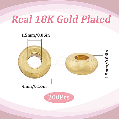 SUNNYCLUE 200Pcs Brass Spacer Beads KK-SC0004-05-1